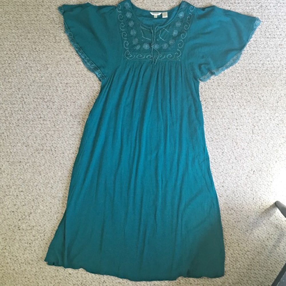 Tantrums Boho Pheasant Sleeves Maxi Dress Size Medium